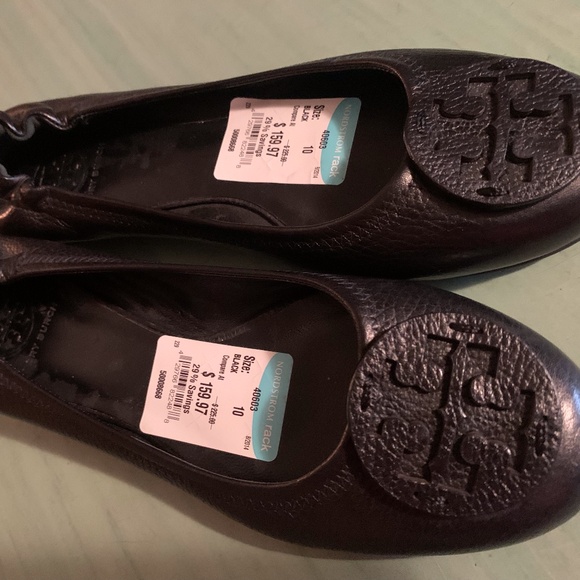 Tory Burch Shoes - NEW Womens Tory Burch Black Ballet Flats Slip On Shoes Size 10